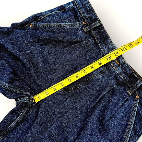 ASOS Design Double Pleats Tapered Leg Dark Blue Washed Jeans Men Size W31 - Picture 11 of 13